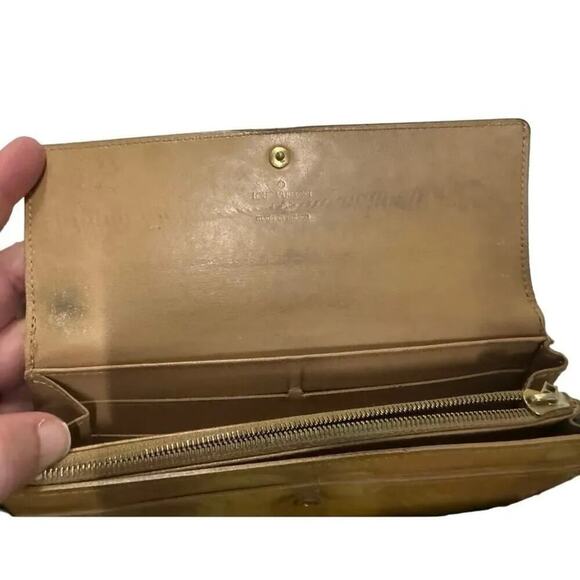 Louis Vuitton Vernis Yellow Leather Monogram Wallet, Authentic Fair Condition - Picture 5 of 9